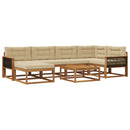 Udendørs sofagruppe med pude 7 pcs Naturlig og Beige