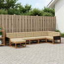 Udendørs sofagruppe med pude 7 pcs Naturlig og Beige