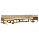 Udendørs sofagruppe med pude 7 pcs Naturlig og Beige