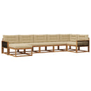 Udendørs sofagruppe med pude 7 pcs Naturlig og Beige