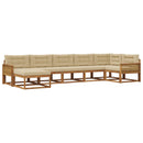 Udendørs sofagruppe med pude 7 pcs Naturlig og Beige