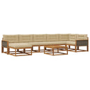 Udendørs sofagruppe med pude 8 pcs Naturlig og Beige