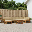 Udendørs sofagruppe med pude 8 pcs Naturlig og Beige
