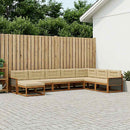 Udendørs sofagruppe med pude 8 pcs Naturlig og Beige
