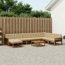 Udendørs sofagruppe med pude 9 pcs Naturlig og Beige