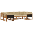 Udendørs sofagruppe med pude 6 pcs Naturlig og Beige