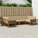 Udendørs sofagruppe med pude 6 pcs Naturlig og Beige