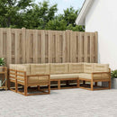 Udendørs sofagruppe med pude 6 pcs Naturlig og Beige