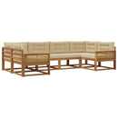 Udendørs sofagruppe med pude 6 pcs Naturlig og Beige