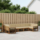 Udendørs sofagruppe med pude 7 pcs Naturlig og Beige