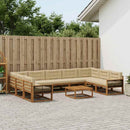 Udendørs sofagruppe med pude 10 pcs Naturlig og Beige
