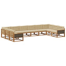 Udendørs sofagruppe med pude 10 pcs Naturlig og Beige