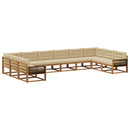 Udendørs sofagruppe med pude 10 pcs Naturlig og Beige