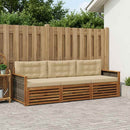 Udendørs sofagruppe med pude 3 pcs Naturlig og Beige