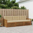 Udendørs sofagruppe med pude 3 pcs Naturlig og Beige