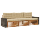 Udendørs sofagruppe med pude 3 pcs Naturlig og Beige Polyester