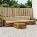 Udendørs sofagruppe med pude 5 pcs Naturlig og Beige
