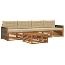 Udendørs sofagruppe med pude 5 pcs Naturlig og Beige