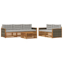 Udendørs sofagruppe med pude 6 pcs Naturfarvet og lysegrå