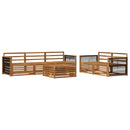 Udendørs sofagruppe 6 pcs Naturfarvet Massivt Akacietræ