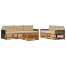 Udendørs sofagruppe med pude 6 pcs Naturlig og Beige