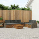 Udendørs sofagruppe 6 pcs Naturlig og Antracit