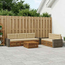 Udendørs sofagruppe 6 pcs Naturlig og Beige