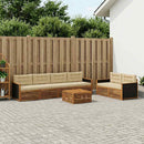 Udendørs sofagruppe med pude 7 pcs Naturlig og Beige Polyester