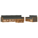 Udendørs sofagruppe med pude 7 pcs Naturlig og Antracit
