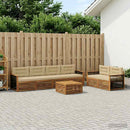 Udendørs sofagruppe med pude 7 pcs Naturlig og Beige