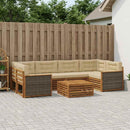 Udendørs sofagruppe med pude 7 pcs Naturlig og Beige