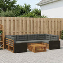 Udendørs sofagruppe 7 pcs Naturlig og Antracit Polyester