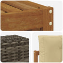 Udendørs sofagruppe med pude 7 pcs Naturlig og Beige Polyester