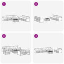 Udendørs sofagruppe med pude 8 pcs Naturlig og Beige