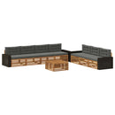 Udendørs sofagruppe 8 pcs Naturlig og Antracit 79 x 79 x 37 cm