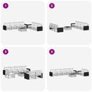 Udendørs sofagruppe 8 pcs Naturlig og Antracit 79 x 79 x 37 cm