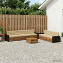 Udendørs sofagruppe 8 pcs Naturlig og Beige 79 x 79 x 37 cm