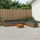 Udendørs sofagruppe 8 pcs Naturlig og Antracit 79 x 79 x 37 cm