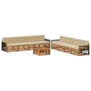 Udendørs sofagruppe med pude 9 pcs Naturlig og Beige