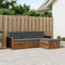 Udendørs sofagruppe 4 pcs Naturlig og Antracit Polyester