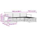 Udendørs sofagruppe Naturfarvet 249,5 x 162,5 x 73 cm