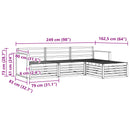 Udendørs sofagruppe Naturfarvet 249 x 162,5 x 73 cm