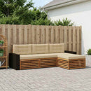 Udendørs sofagruppe med pude 4 pcs Naturlig og Beige Polyester