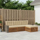 Udendørs sofagruppe med pude 4 pcs Naturlig og Beige Polyester