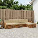 Udendørs sofagruppe med pude 5 pcs Naturlig og Beige