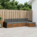 Udendørs sofagruppe 5 pcs Naturlig og Antracit Polyester