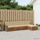 Udendørs sofagruppe med pude 5 pcs Naturlig og Beige Polyester