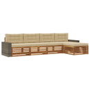 Udendørs sofagruppe med pude 5 pcs Naturlig og Beige Polyester