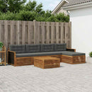 Udendørs sofagruppe 6 pcs Naturlig og Antracit 79 x 79 x 37 cm