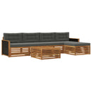 Udendørs sofagruppe 6 pcs Naturlig og Antracit 79 x 79 x 37 cm